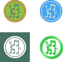 musical notas icono diseño vector