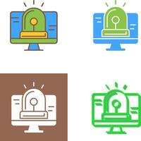 Hacking Alarm Icon Design vector