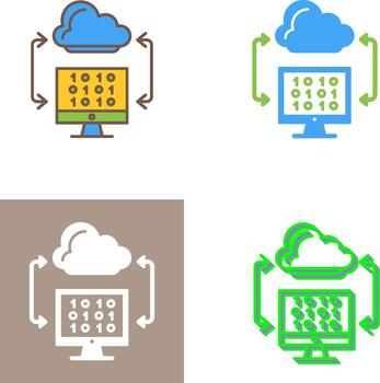 Cloud Coding Icon Design vector