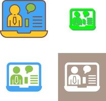 Online Job Interview Icon Design vector