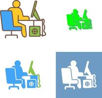 Computer Worker Icon Design vector