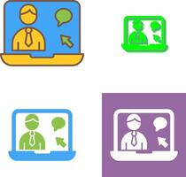 Online Interview Icon Design vector