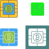 bitcoin chip icono diseño vector