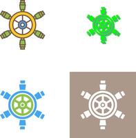 Ship Wheel Icon Design vector