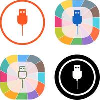 Unique USB Cable Icon Design vector