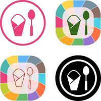 Spoon and Napkin Icon Design vector