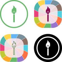 Unique Lit Matchstick Icon Design vector