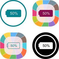Unique Half Battery Icon Design vector