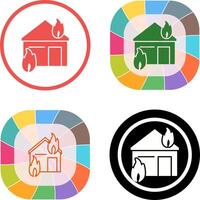 Unique Fire Consuming House Icon Design vector