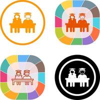 Unique Students Sitting Icon Design vector