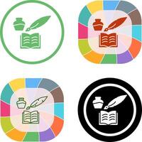 Unique Quill and Book Icon Design vector