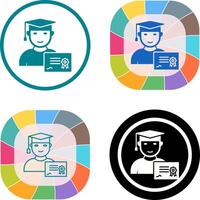 Unique Receiving Diploma Icon Design vector