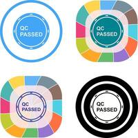 Unique QC Passed Icon Design vector