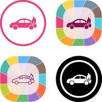 Unique Car on Fire Icon Design vector