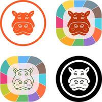 Hippo Icon Design vector