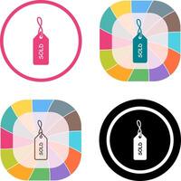 Unique Sold Tag Icon Design vector