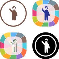 Waving to people Icon Design vector