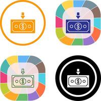 dinero abajo icono diseño vector