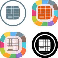 Table Data Icon Design vector
