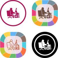 Computer Worker Icon Design vector