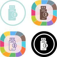 Bitcoin Usb Device Icon Design vector