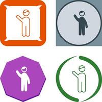 Waving to people Icon Design vector