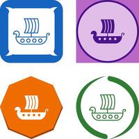 Viking Ship Icon Design vector