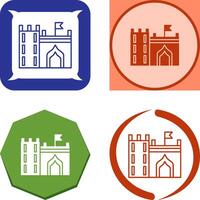 Castle with Flag Icon Design vector