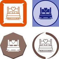 diseño de icono de cama doble vector