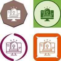 Hacking Alarm Icon Design vector