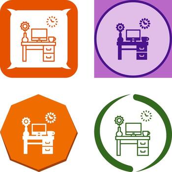 trabajo mesa icono diseño vector