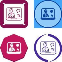 Online Interview Icon Design vector