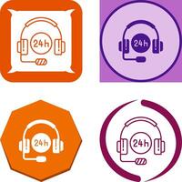 24 Hours Support Icon Design vector