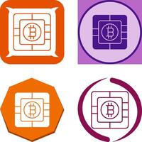 Bitcoin Chip Icon Design vector