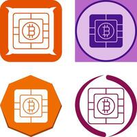 bitcoin chip icono diseño vector