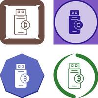 Bitcoin Usb Device Icon Design vector