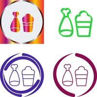 Food and Beer Icon Design vector