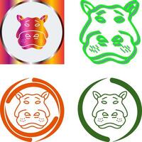 Hippo Icon Design vector