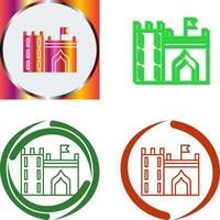 Castle with Flag Icon Design vector