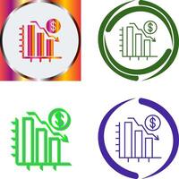 Chart Down Icon Design vector