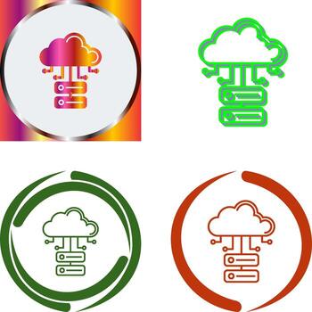 nube base de datos icono diseño vector
