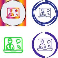 Online Interview Icon Design vector