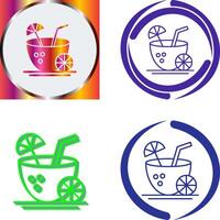 Coconut Drink Icon Design vector