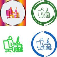 Computer Worker Icon Design vector