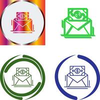 correo moneda icono diseño vector