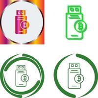 Bitcoin Usb Device Icon Design vector
