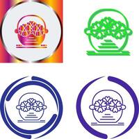 Flower Basket Icon Design vector