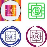 Bitcoin Chip Icon Design vector