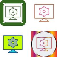 computadora ajustes icono diseño vector