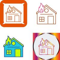 único casa en fuego icono diseño vector